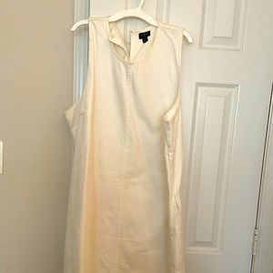 J Crew White Denim Shift Dress Size 20